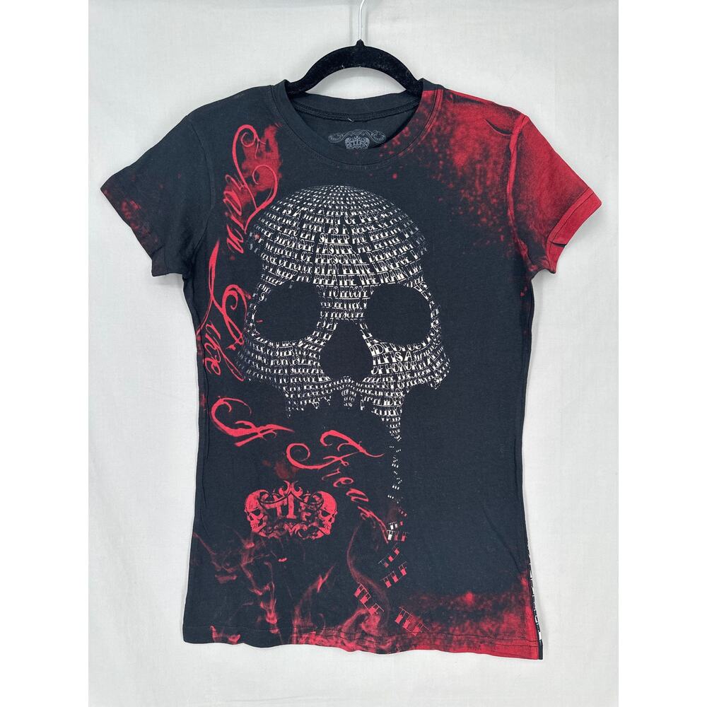 TLF Top Womens Medium Black T Shirt Tee Graphic Train Like Freak Gym Workout